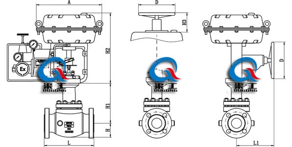 ZJHBW-P/M氣動保溫調(diào)節(jié)閥、夾套保溫氣動調(diào)節(jié)閥 (外形尺寸圖)